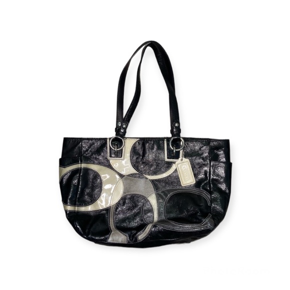 Coach Handbags - Coach Patent Leather Inlaid Tote Bag